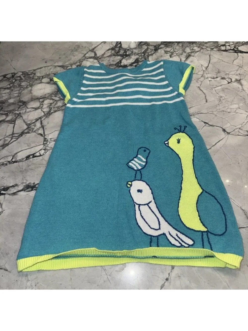 Gymboree 18-24 Months Baby Girls Bird Teal Sweater Dress